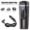 450ML Stainless Steel LCD Display Water Warmer Bottle Portable Heat Preservation Electric Kettle 12V/24V Car Heating Cup