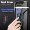 450ML Stainless Steel LCD Display Water Warmer Bottle Portable Heat Preservation Electric Kettle 12V/24V Car Heating Cup