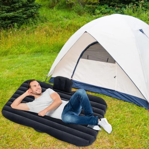 Car Travel Bed Iatable Detachable Air Mattress Set With Pump For SUV Travel, Camping, Vacation Back Seat Blow-Up Sleeping Pad